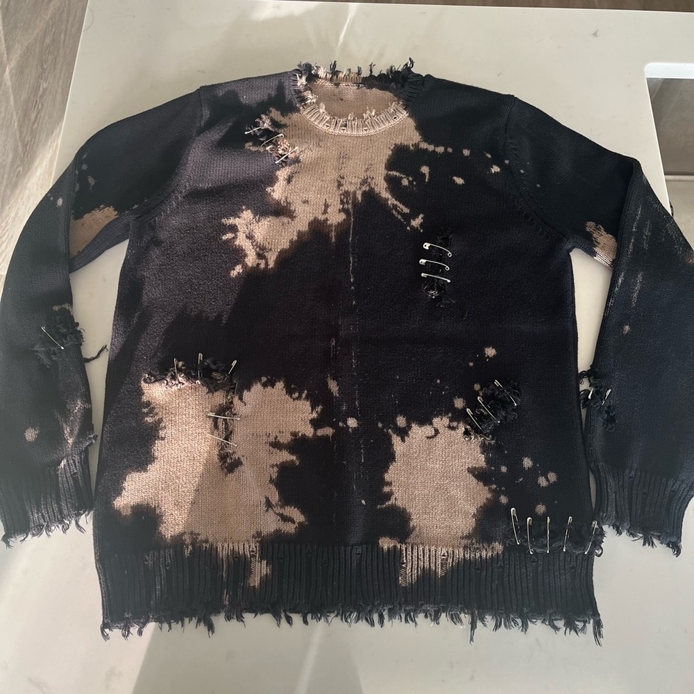 R13 bleach distressed sweater